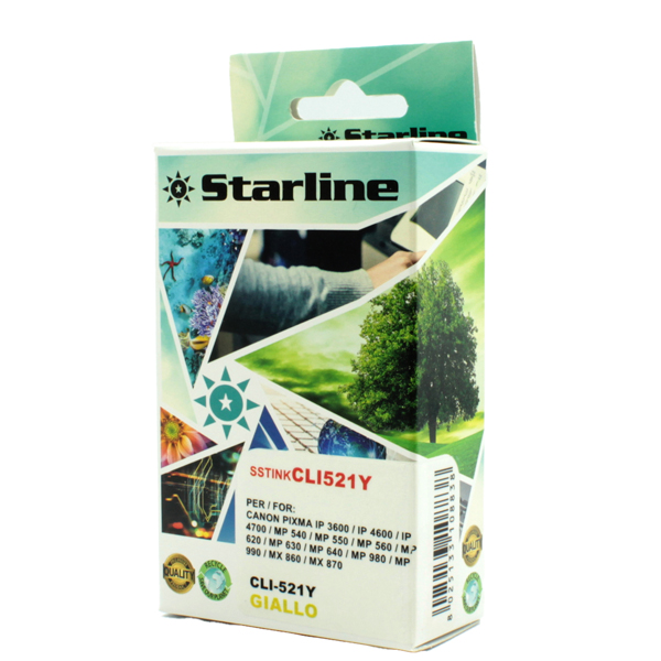 MD_SSTINKCLI521Y Starline - Cartuccia ink - per Canon - Giallo - CLI521 Y - 9ml - immagine 1