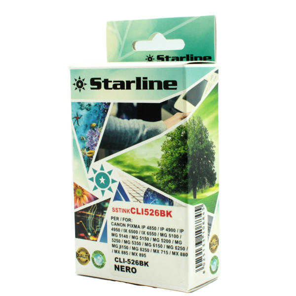 MD_SSTINKCLI526BK Starline - Cartuccia ink - per Canon - Nero - CLI526 BK - 9ml - immagine 1