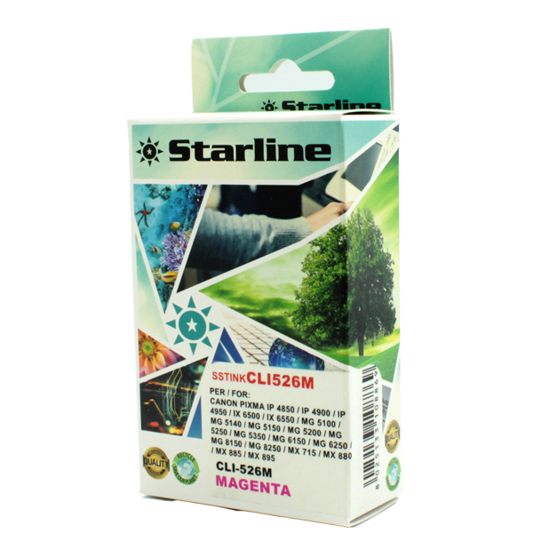 MD_SSTINKCLI526M Starline - Cartuccia ink - per Canon - Magenta - CLI526 M - 9ml - immagine 1