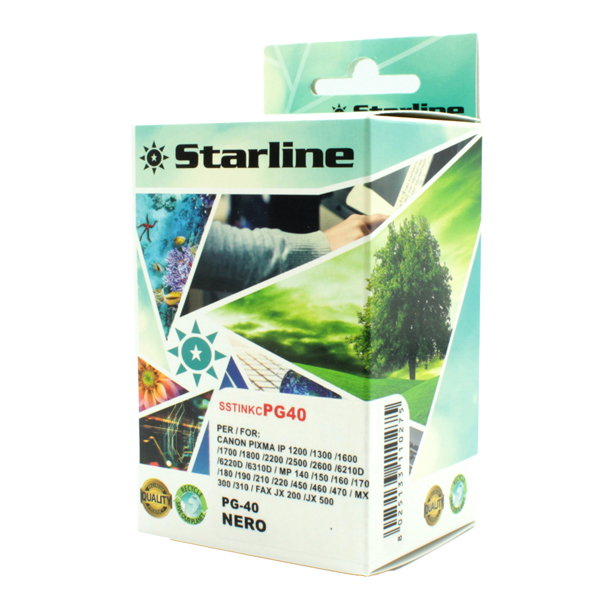 MD_SSTINKCPG40 Starline - Cartuccia - ink Nero per print c/Canon pg40 16ml - immagine 1