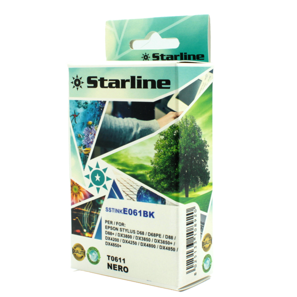 MD_SSTINKE061BK Starline - Cartuccia ink - per Epson - Nero - C13T06114010 - T0611 - 17ml - immagine 1