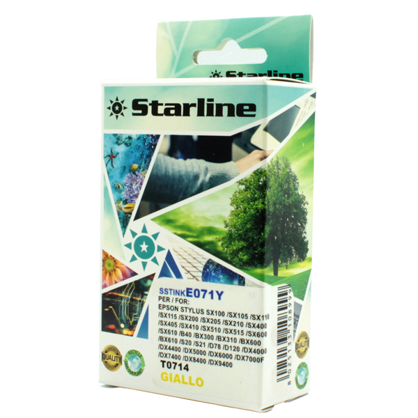 MD_SSTINKE071Y Starline - Cartuccia ink - per Epson - Giallo - C13T07144012- T0714 - 11,4ml - immagine 1