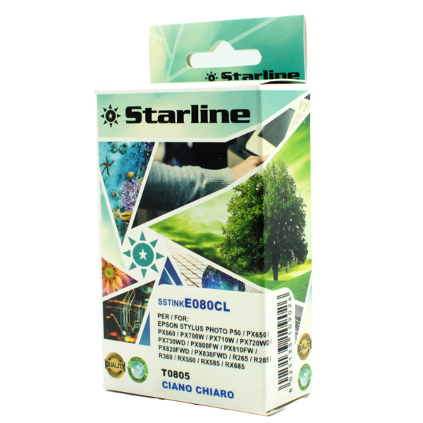 MD_SSTINKE080C Starline - Cartuccia ink - per Epson - Ciano - C13T08024011 - T0802 - 11,4ml - immagine 1