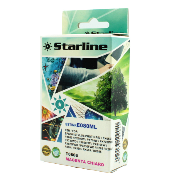 MD_SSTINKE080ML Starline - Cartuccia ink - per Epson - Magenta chiaro - C13T08064011 - T0806-11,4 ml - immagine 1