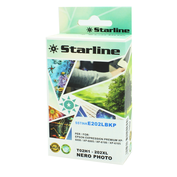 MD_SSTINKE202LBKP Starline - Cartuccia Ink compatibile Photo per Epson 202XL - Nero - 13ml - immagine 1