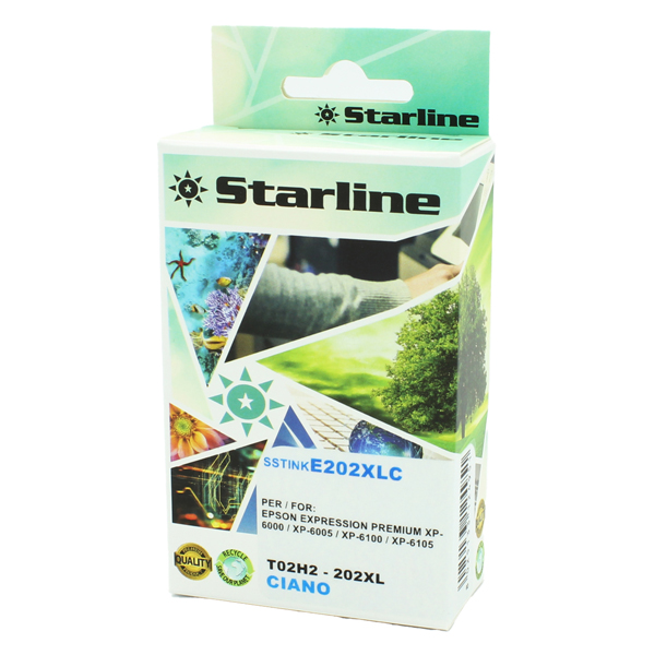 MD_SSTINKE202XLC Starline - Cartuccia Ink compatibile per Epson 202XL - Ciano - 13ml - immagine 1