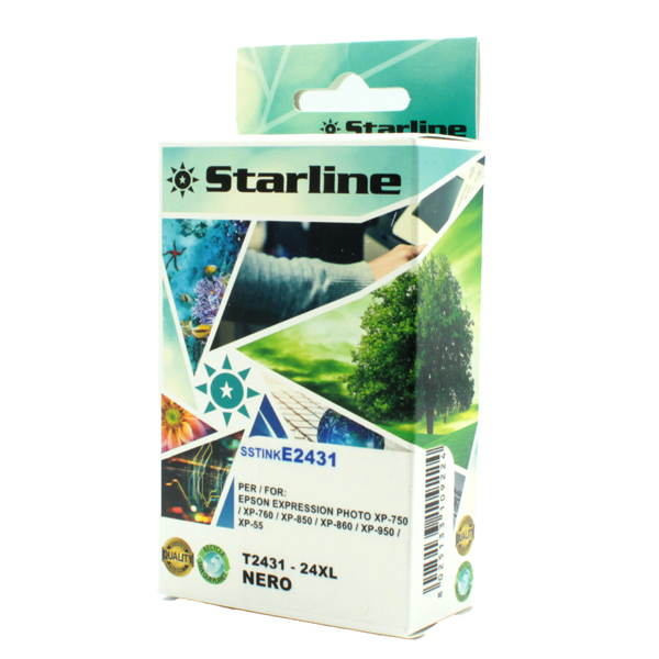 MD_SSTINKE2431 Starline - Cartuccia ink - per Epson - Nero -C13T24314012 - 24XL-11ml - immagine 1