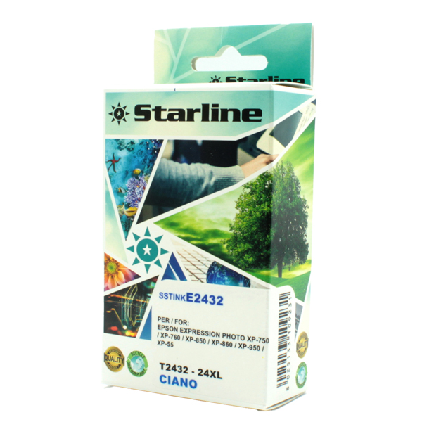 MD_SSTINKE2432 Starline - Cartuccia ink - per Epson - Ciano - C13T24324012 - 24XL -11ml - immagine 1