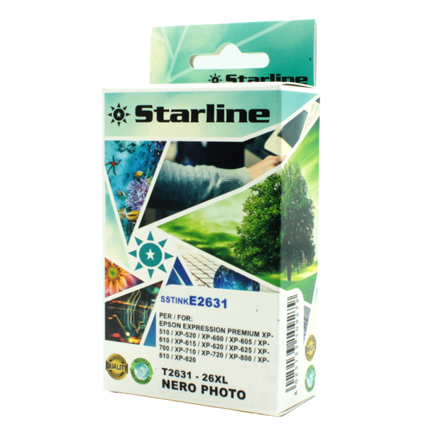 MD_SSTINKE2631 Starline - Cartuccia ink - per Epson - Nero Photo - C13T26314012 - 26XL -11ml - immagine 1