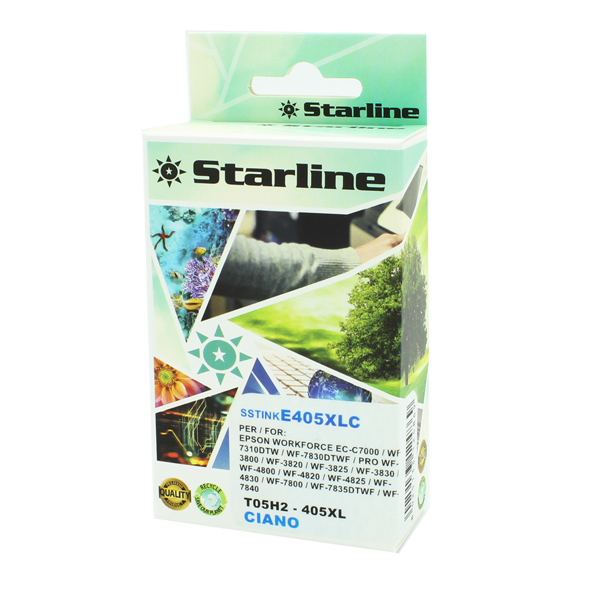 MD_SSTINKE405XLC Starline - Cartuccia Ink compatibile per Epson 405XL - Ciano - 18ml - immagine 1
