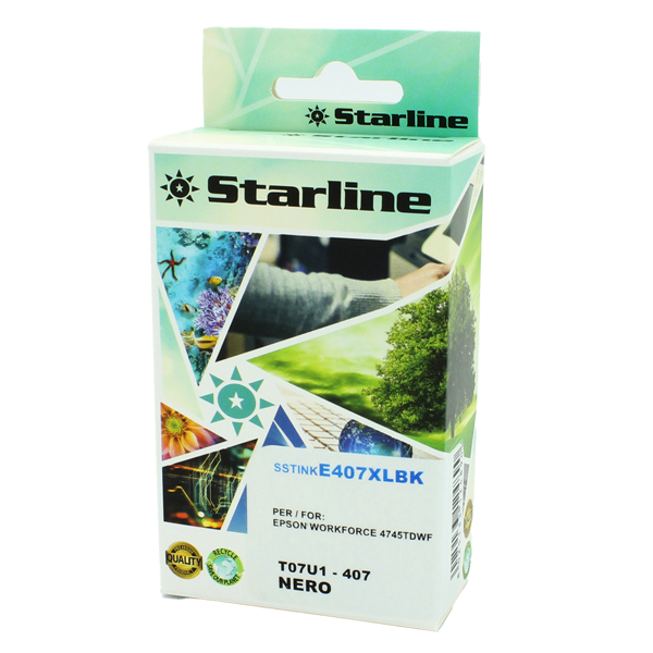 MD_SSTINKE407XLBK Starline - Cartuccia Ink compatbile per Epson 407 - Nero - 45ml - immagine 1