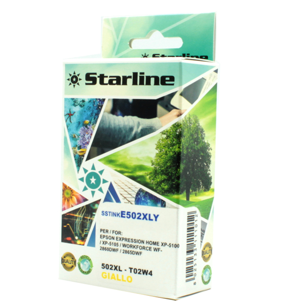 MD_SSTINKE502XLY Starline - Cartuccia Ink - per Epson - Giallo - C13T02W44010 - 502XL - 12ml - immagine 1