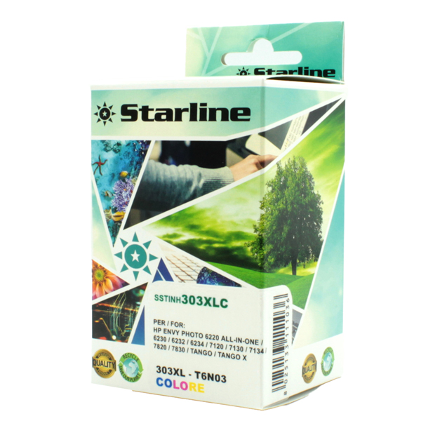 MD_SSTINKH303XLC Starline - Cartuccia Ink Compatibile - per HP - C/M/Y -303XL 24 ml - immagine 1