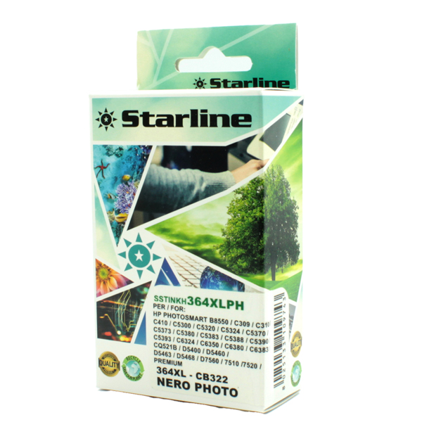 MD_SSTINKH364XLPH Starline - Cartuccia ink Compatibile - per HP 364XL - Nero Photo - CB322E - 14,6ml - immagine 1
