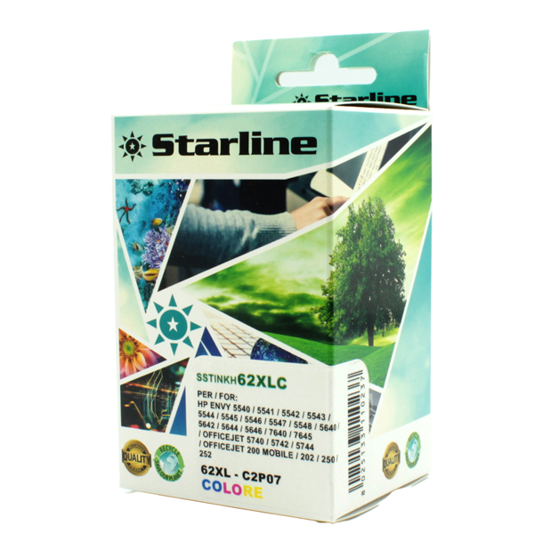 MD_SSTINKH62XLC Starline - Cartuccia Ink Compatibile - per HP - C/M/Y - JRHP62XLC - 20 ml - immagine 1