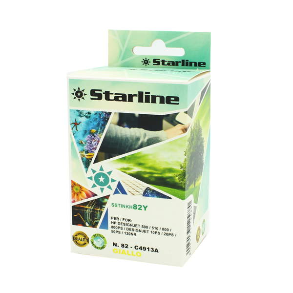 MD_SSTINKH82Y Starline - Cartuccia ink Compatibile per HP N.82 - Giallo - 69ml - immagine 1
