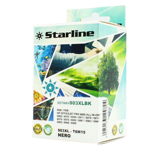 MD_SSTINKH903XLBK Starline - Cartuccia ink Compatibile - per HP 903XL -Nero- T6M15AE - immagine 1