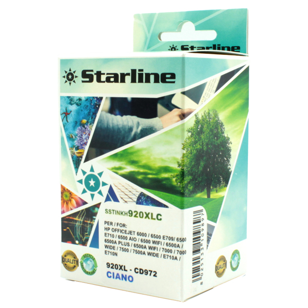 MD_SSTINKH920XLC Starline - Cartuccia ink Compatibile - per HP n. 920 e 920XL - Ciano - immagine 1