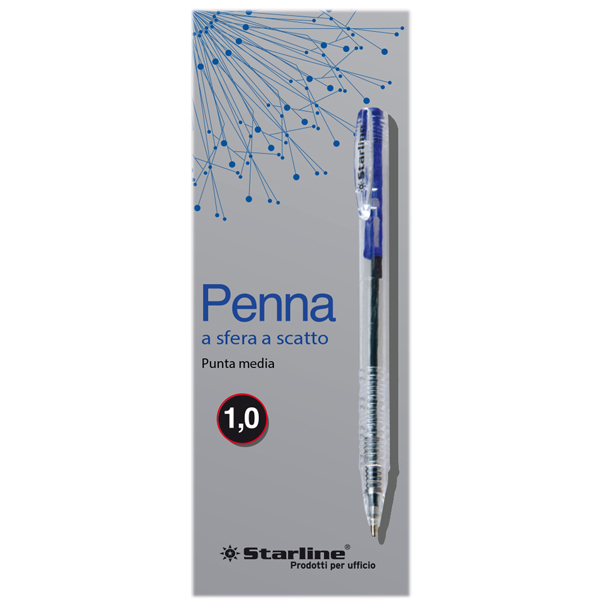 MD_STL1006 Penna a sfera a scatto - punta 1,0mm - blu - Starline - conf. 20 pezzi - immagine 1