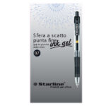 Penna a sfera a scatto con inchiostro gel - punta fine 0,7mm - nero - Starline