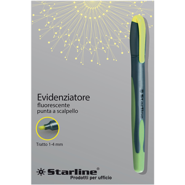 MD_STL1638 Evidenziatore a penna - punta scalpello - tratto da 1,0-4,0mm - giallo - Starline - immagine 1