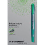 Evidenziatore a penna - punta scalpello - tratto da 1,0-4,0mm - verde - Starline