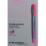 Evidenziatore a penna - punta scalpello - tratto da 1,0-4,0mm - fucsia - Starline