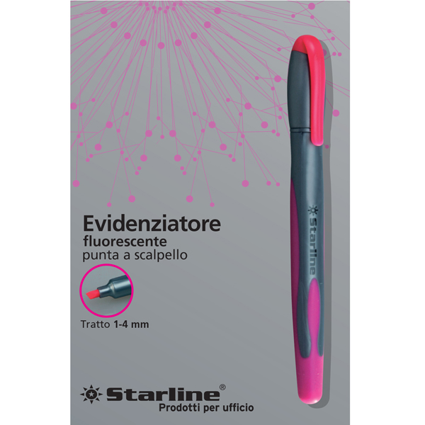 MD_STL1640 Evidenziatore a penna - punta scalpello - tratto da 1,0-4,0mm - fucsia - Starline - immagine 1