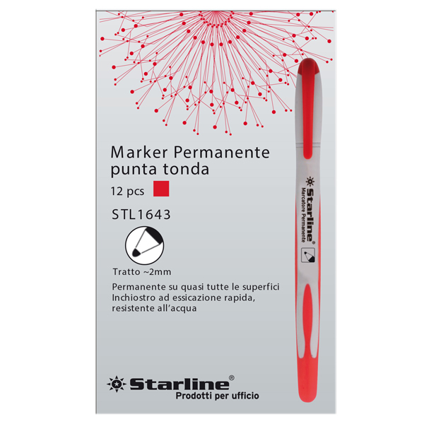 MD_STL1643 Marcatore permanente Starline - punta tonda 2,0mm - rosso - Starline - immagine 1