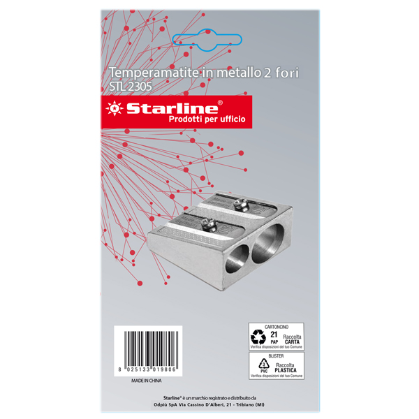 MD_STL2305 Temperamatite senza contenitore - 2 foro - in metallo - Starline - immagine 1