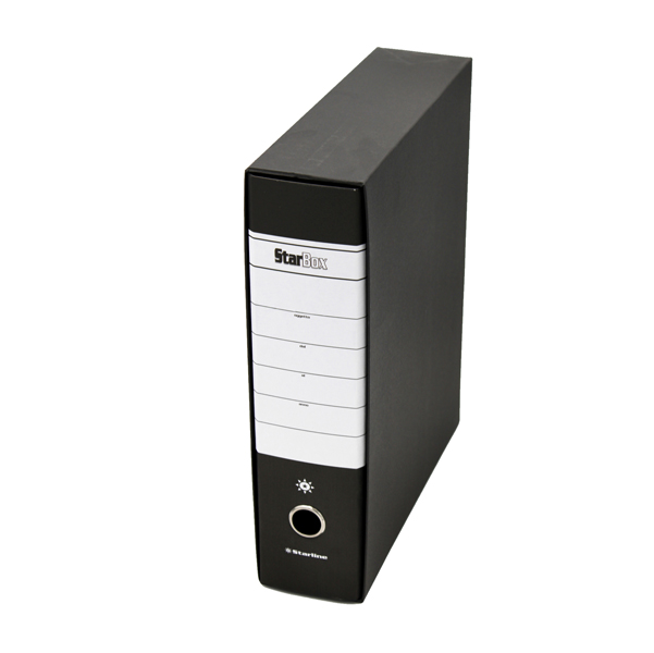 MD_STL4015S Registratore Starbox sfuso - dorso 8 cm - protocollo 23 x 33 cm - nero - Starline - immagine 1