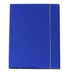Cartella 3 lembi con elastico Queen - A4 - dorso variabile - cartone plastificato - blu - Starline
