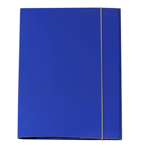 MD_STL5204 Cartella 3 lembi con elastico Queen - A4 - dorso variabile - cartone plastificato - blu - Starline - immagine 1