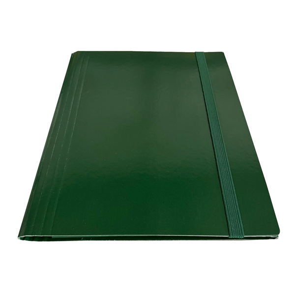 MD_STL5402 Cartella 3 lembi con elastico piatto - A4 -dorso variabile - verde - Starline - immagine 1