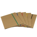 Cartella 3 lembi con elastico piatto colorato - 25 x 35 cm - dorso variabile - cartoncino - avana - Starline