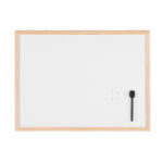 Lavagna bianca magnetica - 45 x 60 cm - cornice legno - bianco - Starline