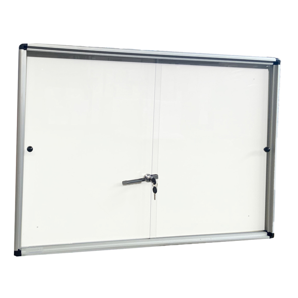 MD_STL6439 Bacheca per interni - con anta scorrevoli - fondo bianco magnetico - 6 fogli A4 - orizzontale - Starline - immagine 1