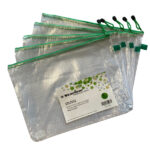 Busta a rete con cerniera verde - PVC - 31,2 x 41,2 cm - trasparente - Starline