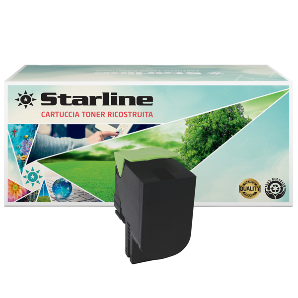 MD_STLLELCX410B Starline - Toner Ricostruito - per Lexmark - Nero - 80C2HK0 - 4.000 pag - immagine 1