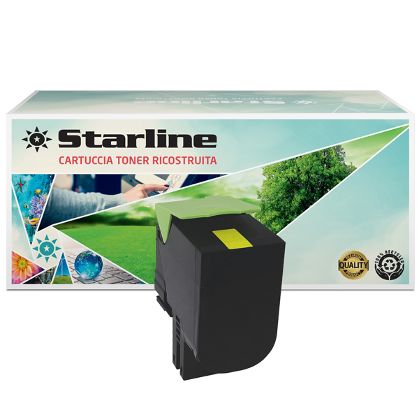 MD_STLLELCX410Y Starline - Toner Ricostruito - per Lexmark - Giallo - 80C2HY0 - 3.000 pag - immagine 1