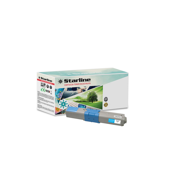 MD_STLOC321C Starline - Toner Ricostruito - per Oki - Ciano - 44973535 - 1.500 pag - immagine 1