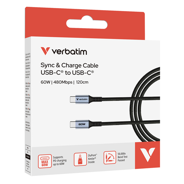 MD_VERB31845 Verbatim - Cavo USB-C a USB-C_60W- 31845 - 120cm - immagine 1