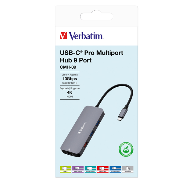MD_VERB32152 Verbatim - USB-C Pro Multiport Hub 9 Port - 32152 - immagine 1