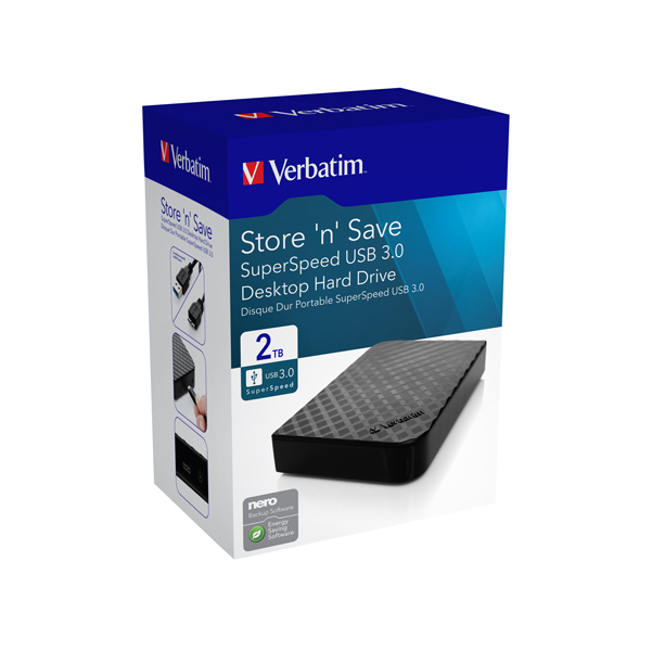 MD_VERB47683 Verbatim - HDD esterno 3.5 USB 3.0 - 47683 - 2TB - immagine 1