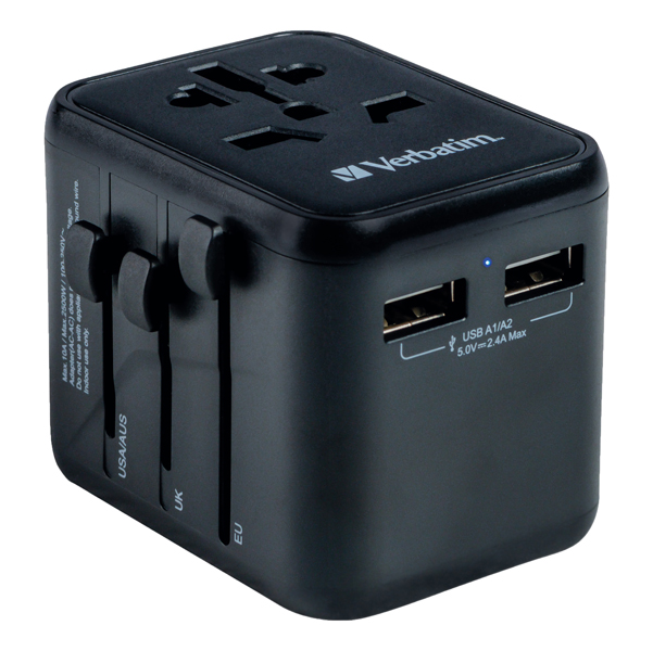 MD_VERB49543 Verbatim - Adattatore viaggio UTA-02 con 2 x USB-A - immagine 1