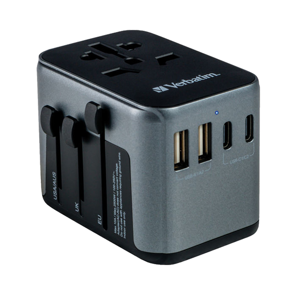 MD_VERB49545 Verbatim - Adattatore da viaggio UTA-03 PD30W / QC / 2xUSB / 2xType-C - immagine 1