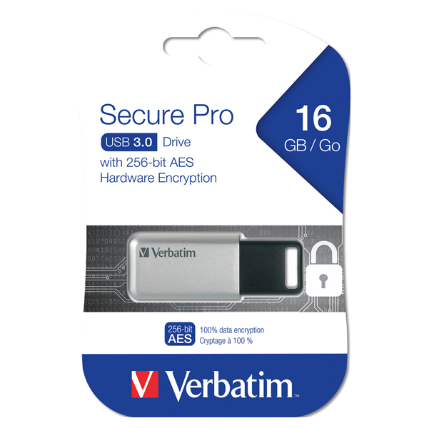 44023 SDHC Card 32GB Class 6 ol Verbatim - Usb secure data pro drive - per PC & Mac - 98664 - 16GB - immagine 1