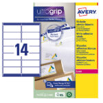 Etichette adesive L7163 - in carta - angoli arrotondati - laser - permanenti - 99,1 x 38,1 mm - 14 et/fg - 15 fogli - bianco - Avery
