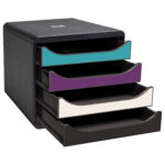 Cassettiera Big Box 4 -linea Titane - 34,7 x27,8 x 26,7 cm - 4 cassetti - colori assortiti - Exacompta - immagine 2