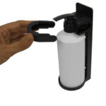 Dispenser Nenya - con supporto murale - 6,5 x 7,1 x 18,2 cm - 300 ml - ABS - nero - Medial International - immagine 3